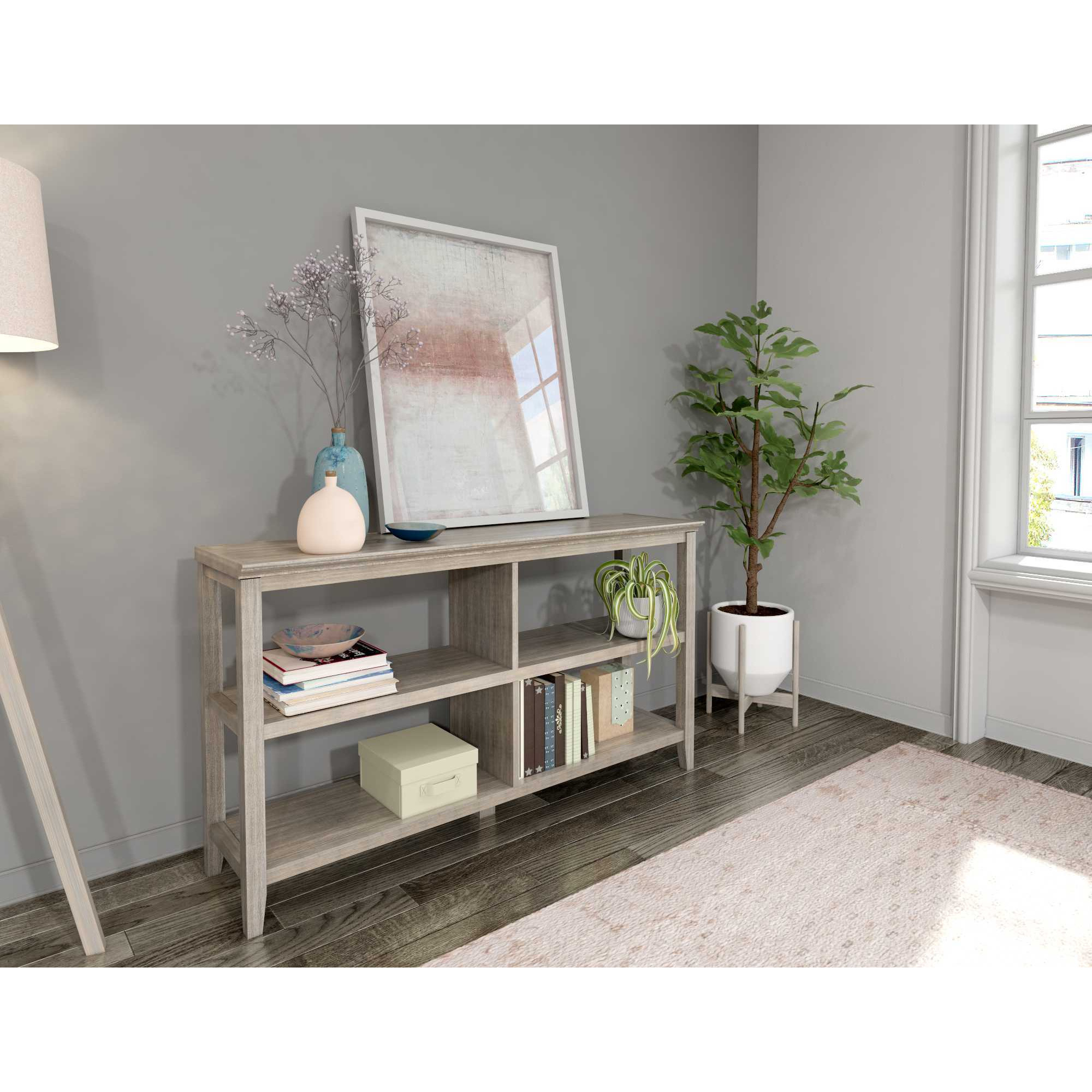 30"" Bookcase With 2 Shelves In Washed Grey