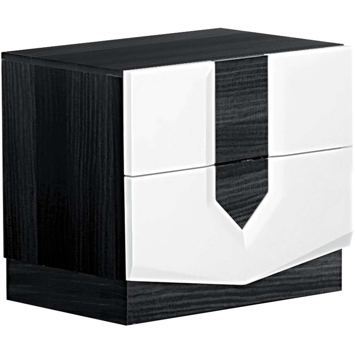 White And Grey Nightstand With 2 Drawer