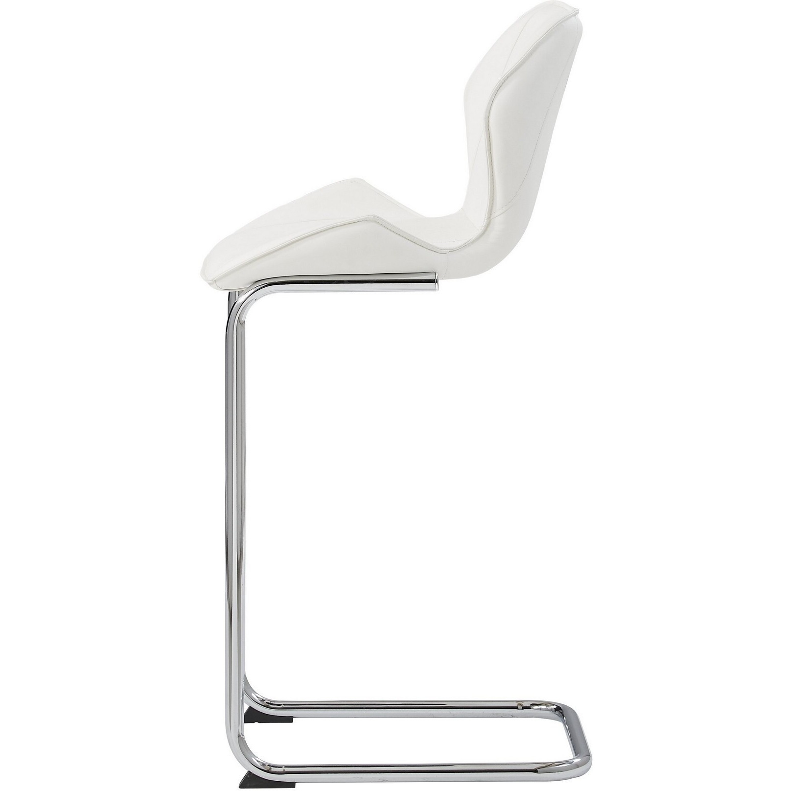 Set Of 4 Modern White Barstools With Chrome Legs