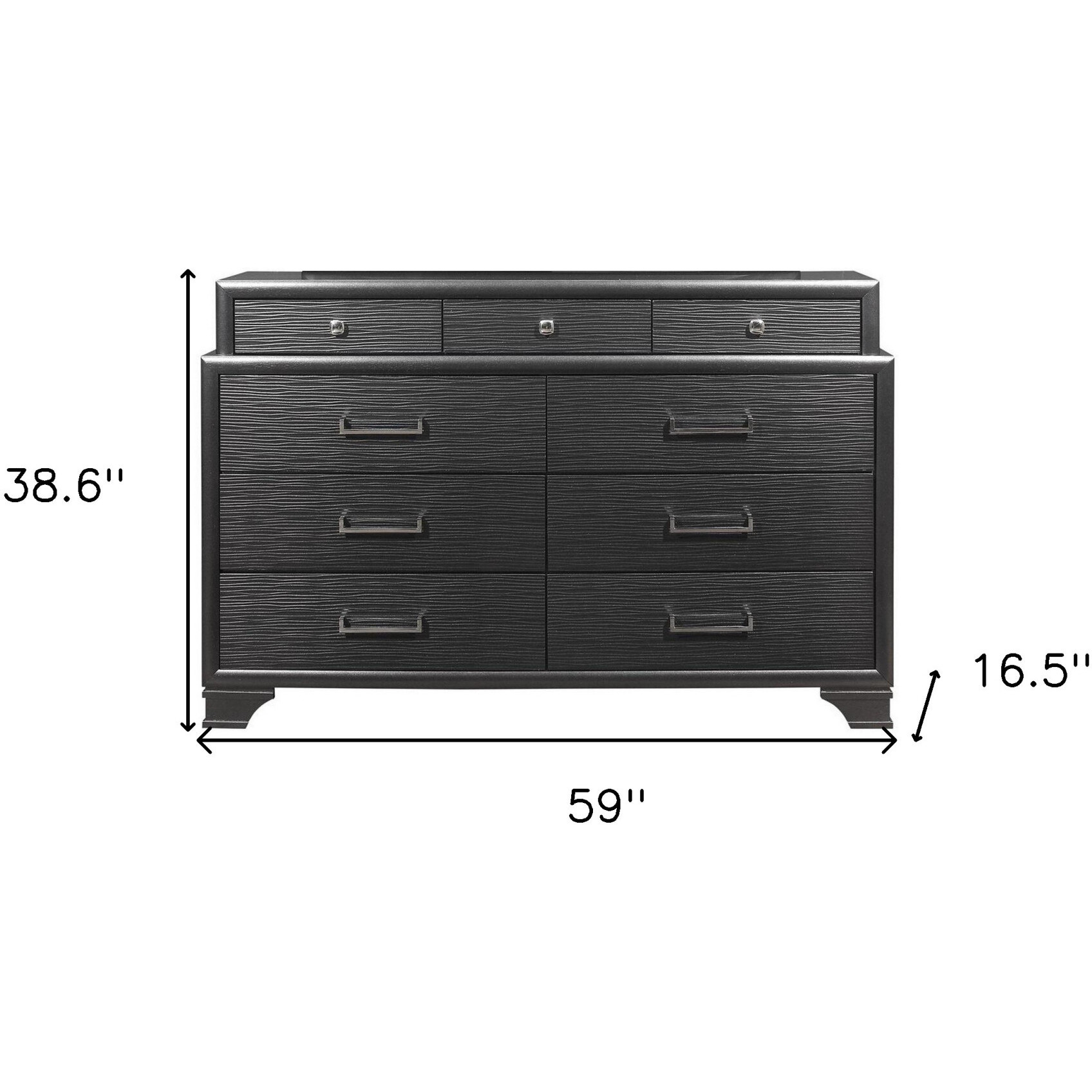 Grey Dresser With 9 Drawers