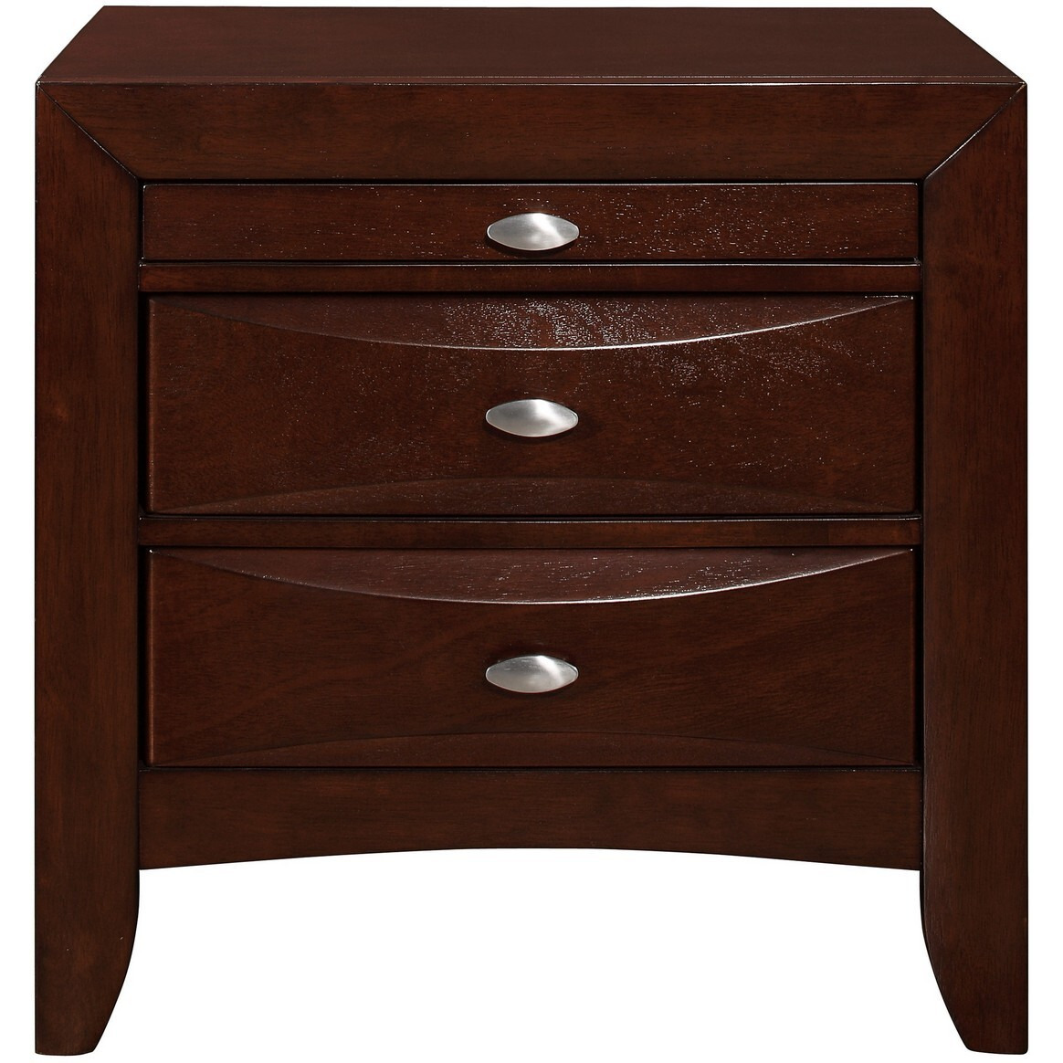 New Merlot Nightstand With 2 Chambered Drawer