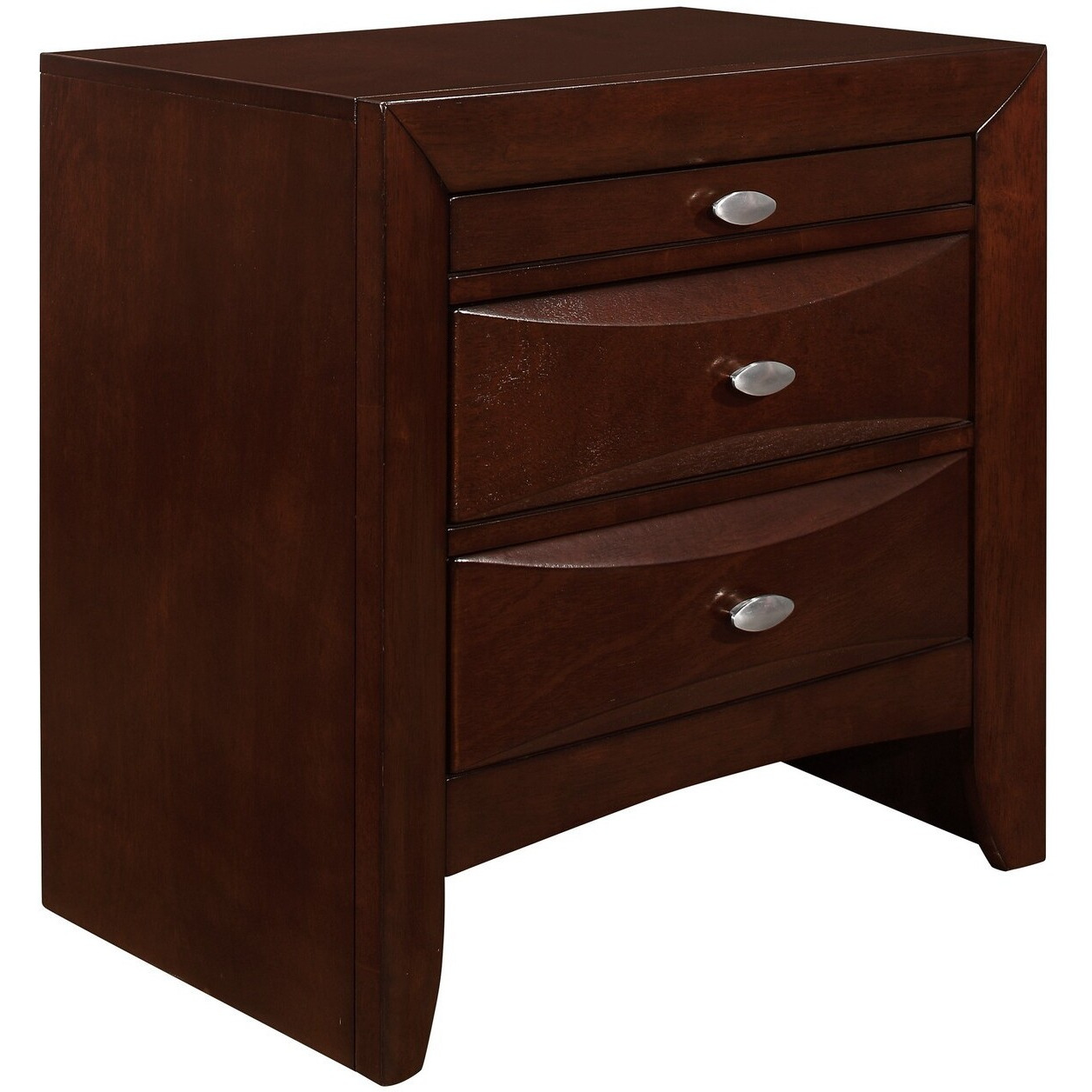 New Merlot Nightstand With 2 Chambered Drawer