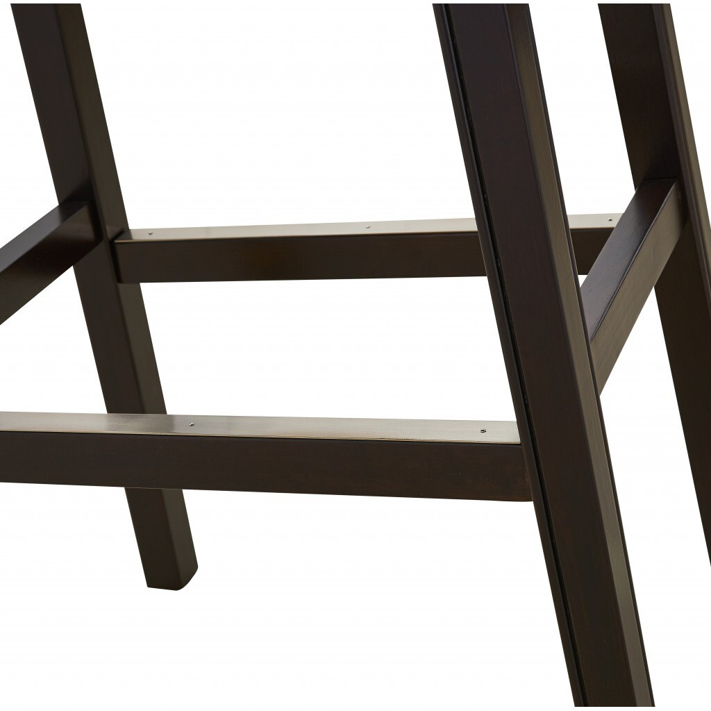 30"" Espresso And Carmel Saddle Style Counter Height Bar Stool