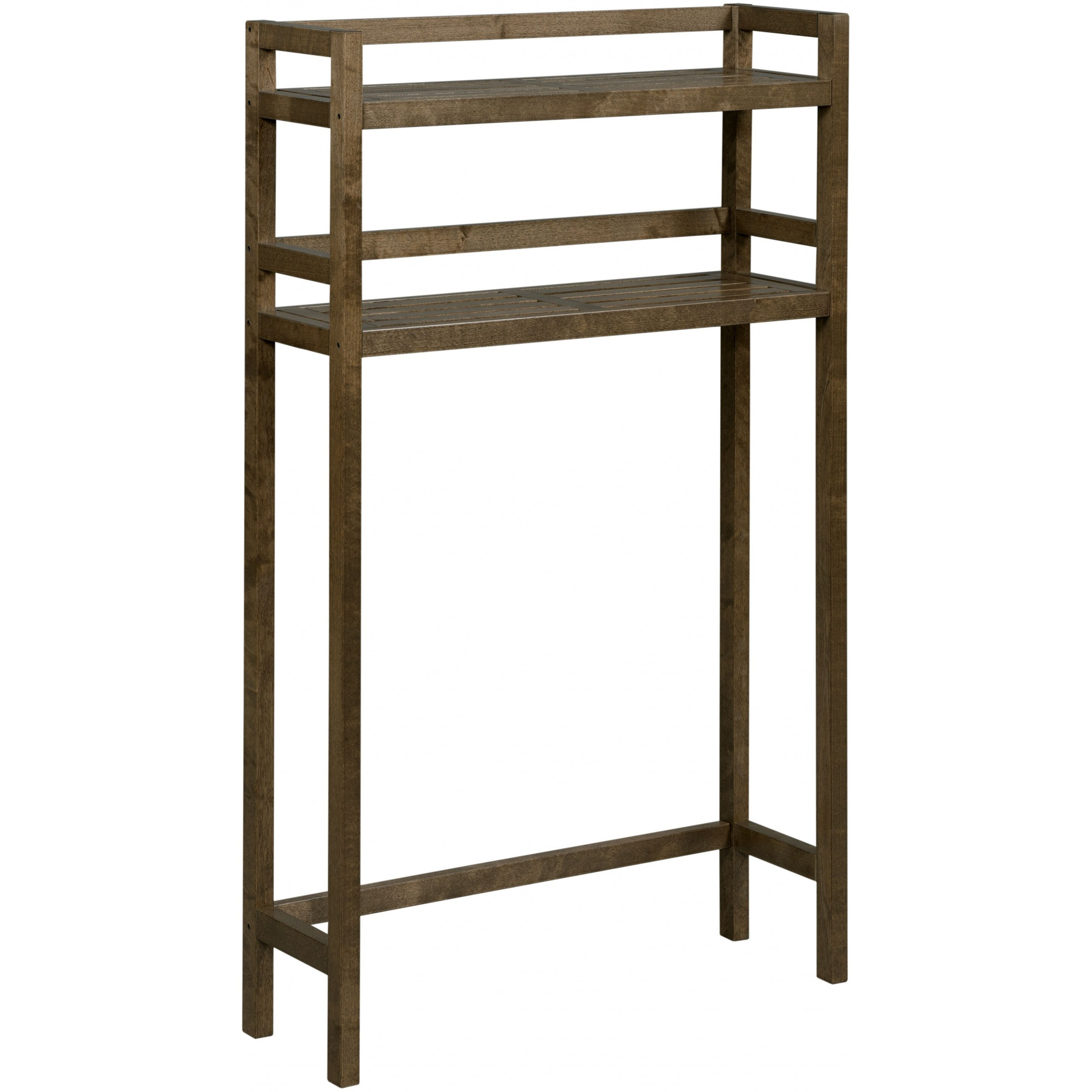 48"" Chestnut Finish 2 Tier Solid Wood Over Toilet Organizer