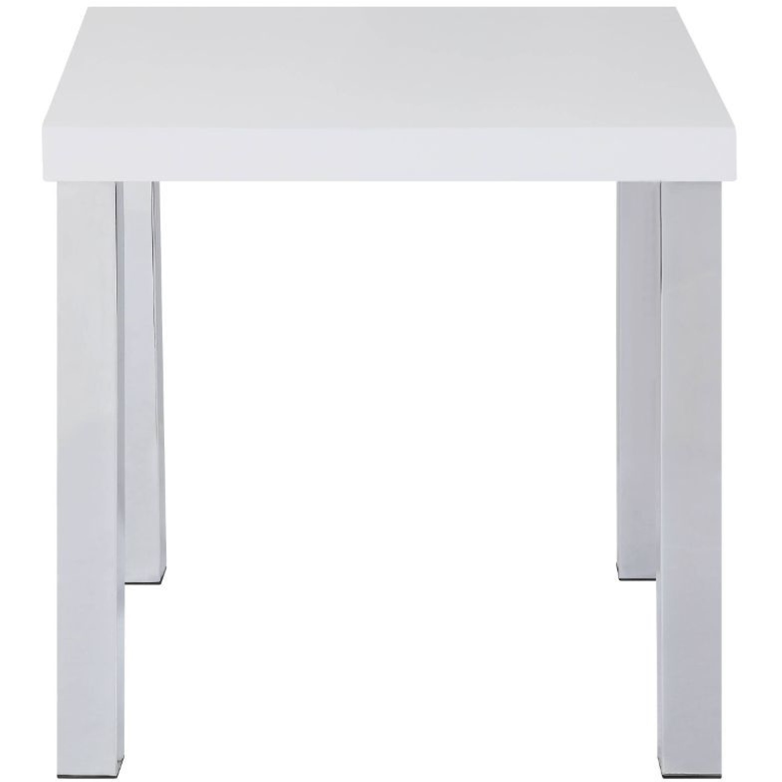 End Table  White High Gloss & Chrome