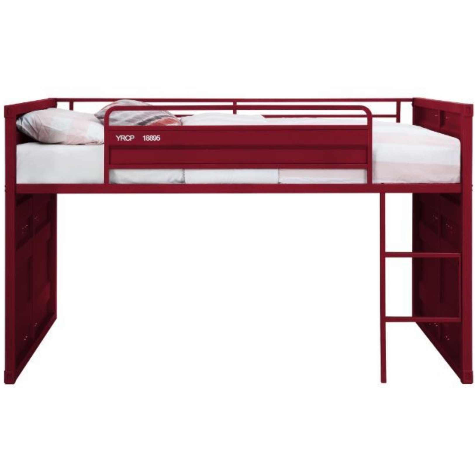 Acme Cargo Twin Loft Bed W/Slide  Red Finish