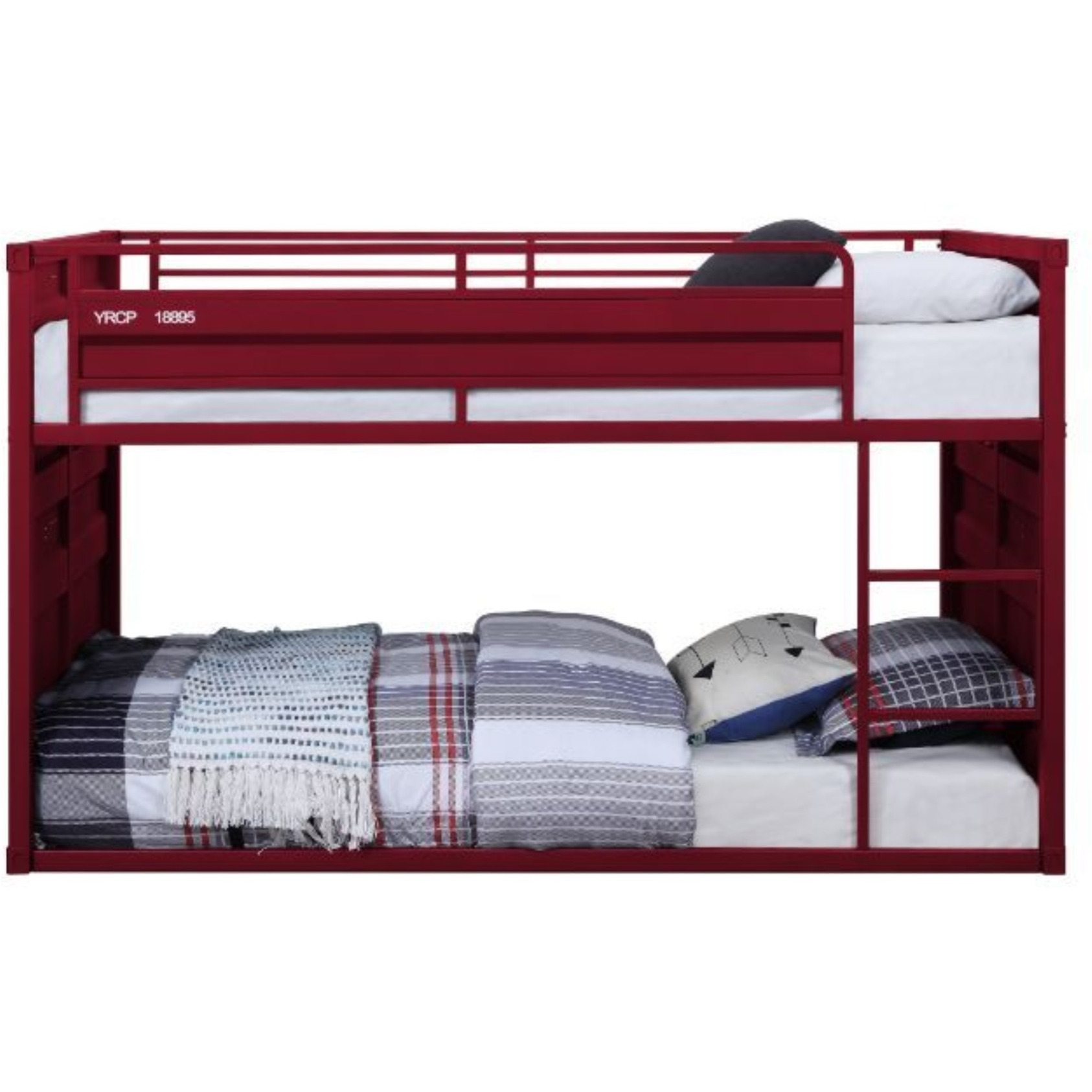 Twin/Twin Bunk Bed  Red Finish