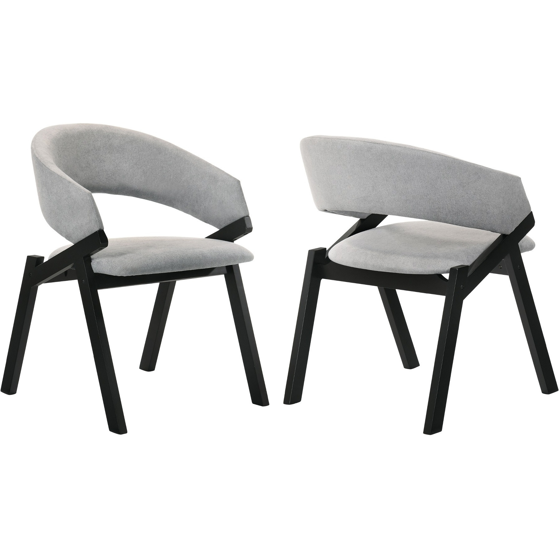 Talulah Gray Fabric And Black Veneer Dining Side Chairs - Set Of 2