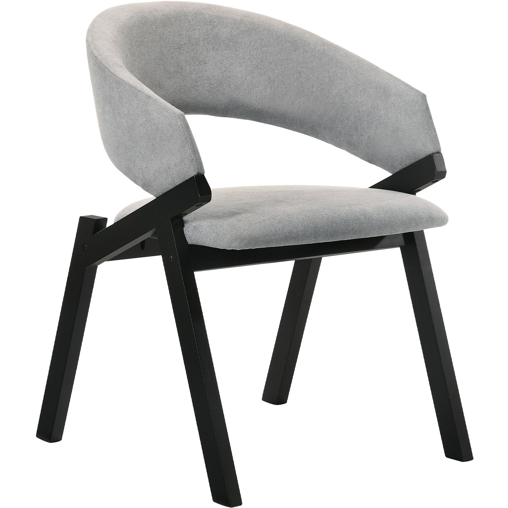 Talulah Gray Fabric And Black Veneer Dining Side Chairs - Set Of 2