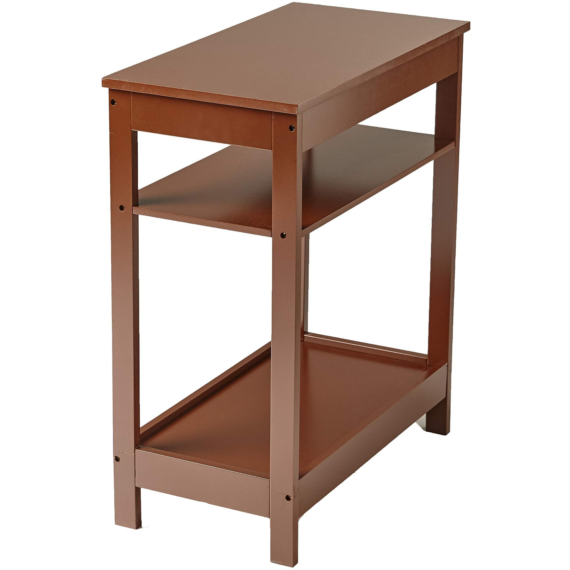 Side Table With Extension Shelf - Walnut
