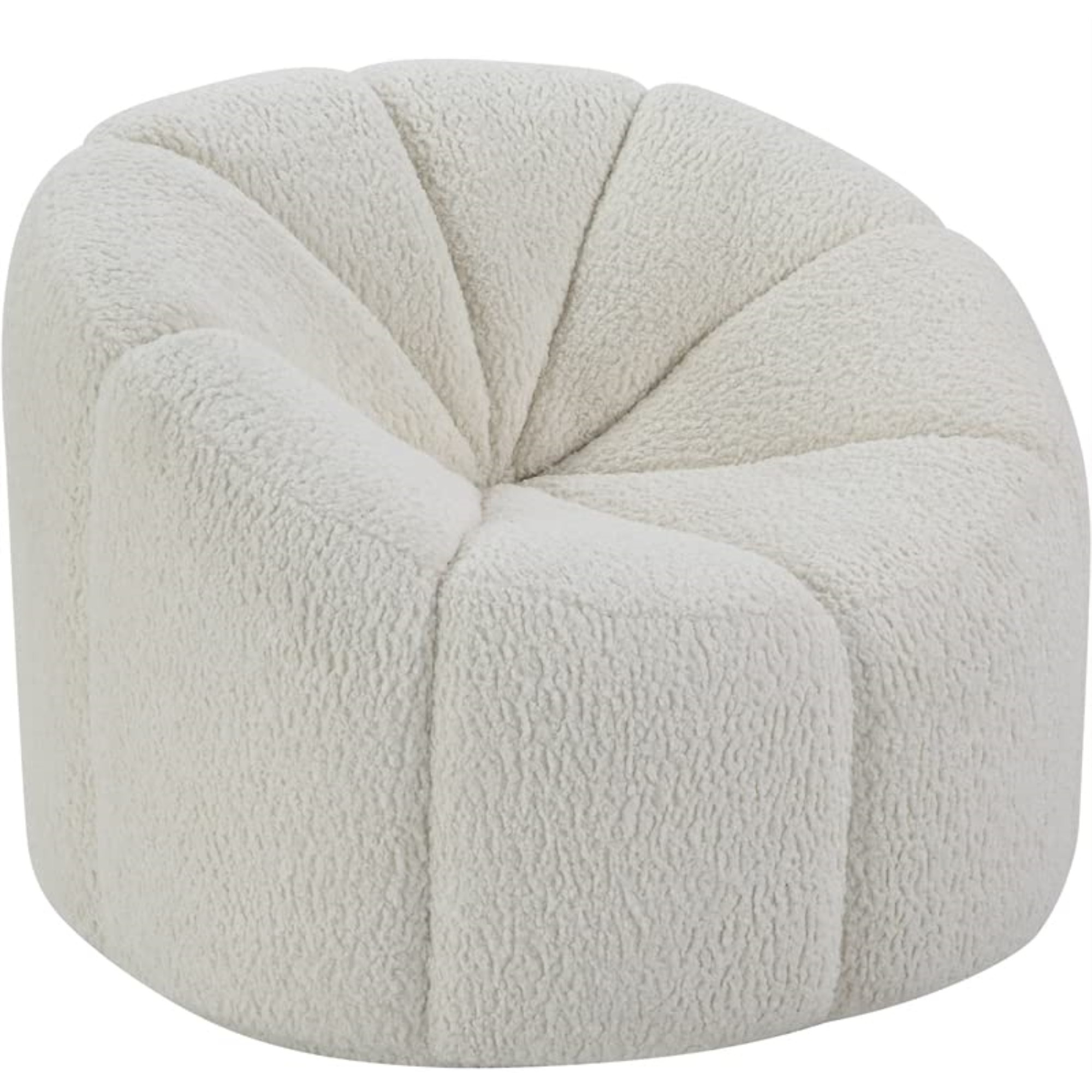 Lv00230 - Chair W/Swivel  White Teddy Sherpa - Osmash