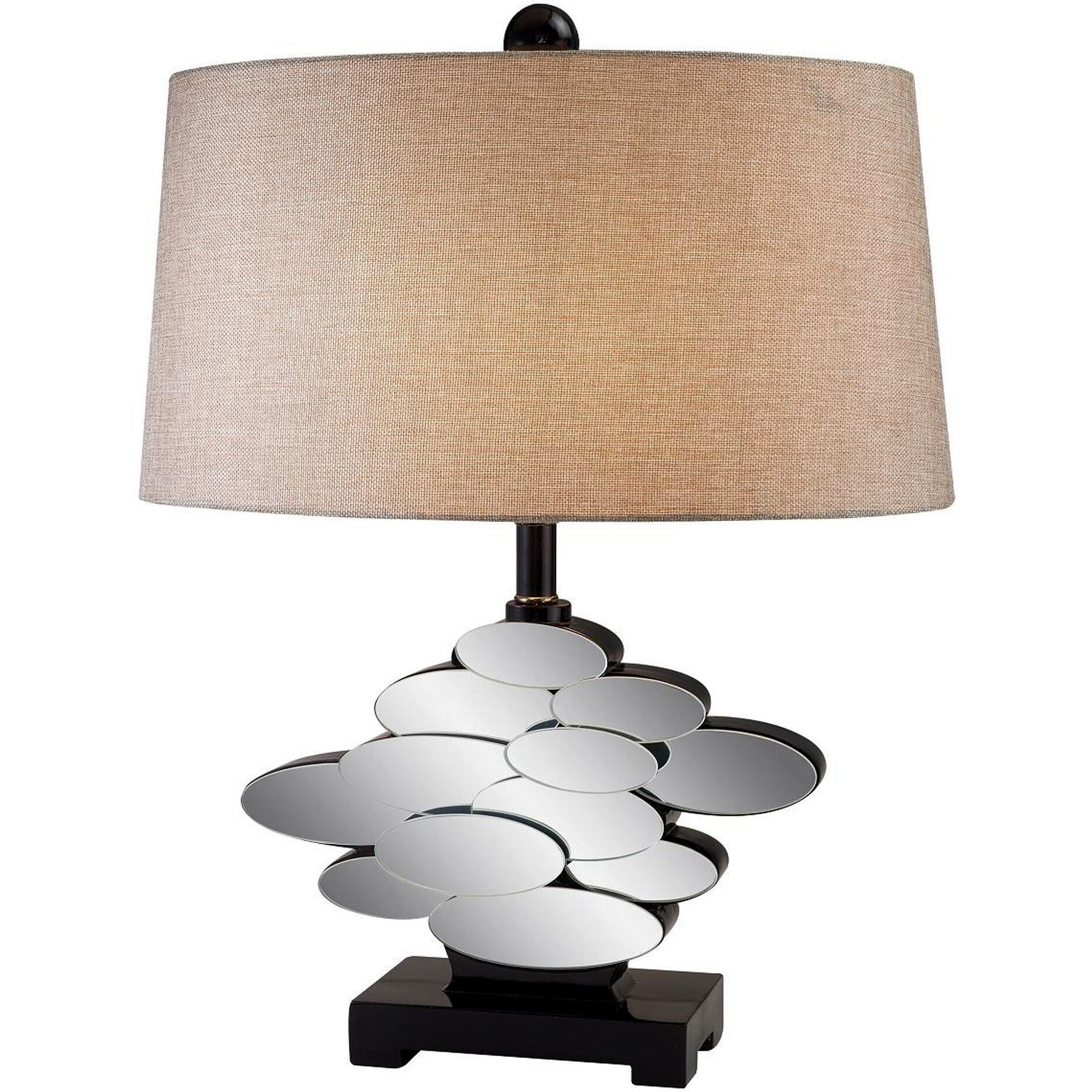 Beautiful Bronzed Table Lamp With Glass Accents