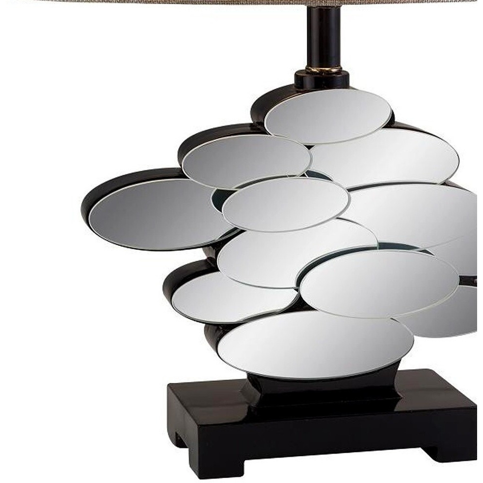 Beautiful Bronzed Table Lamp With Glass Accents