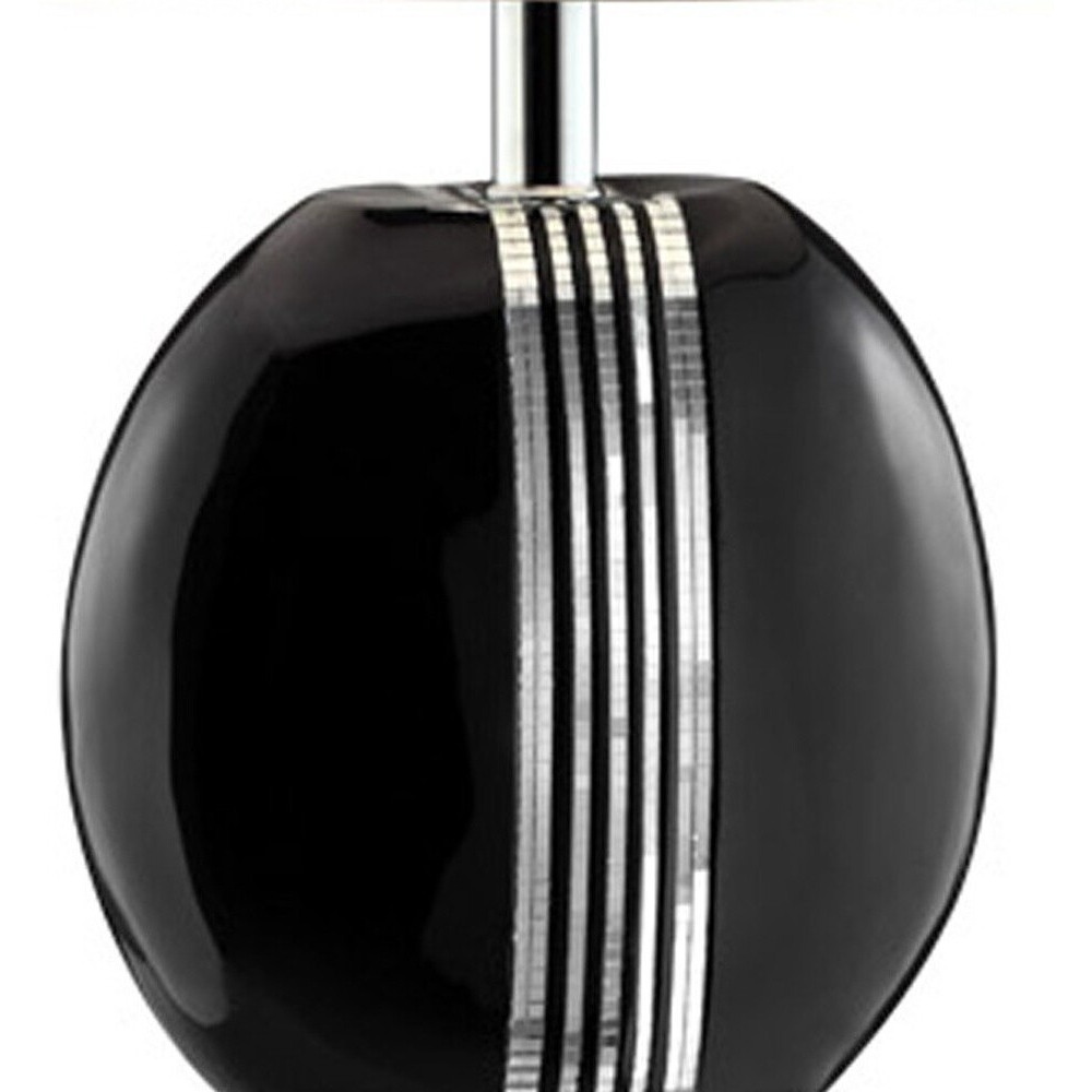 Black Polyresin Lamp With Beige Fabric Shade