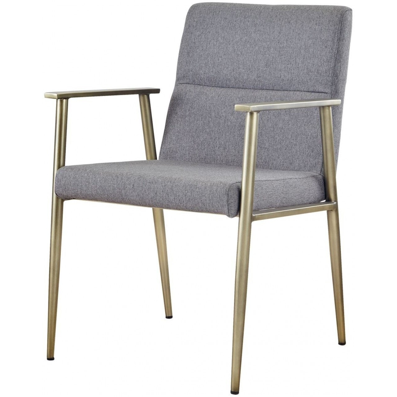 Gray Antique Brass Contemporary Dining Chair