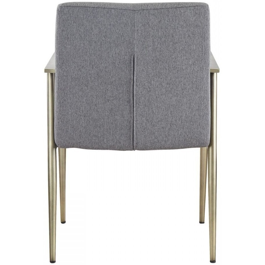 Gray Antique Brass Contemporary Dining Chair