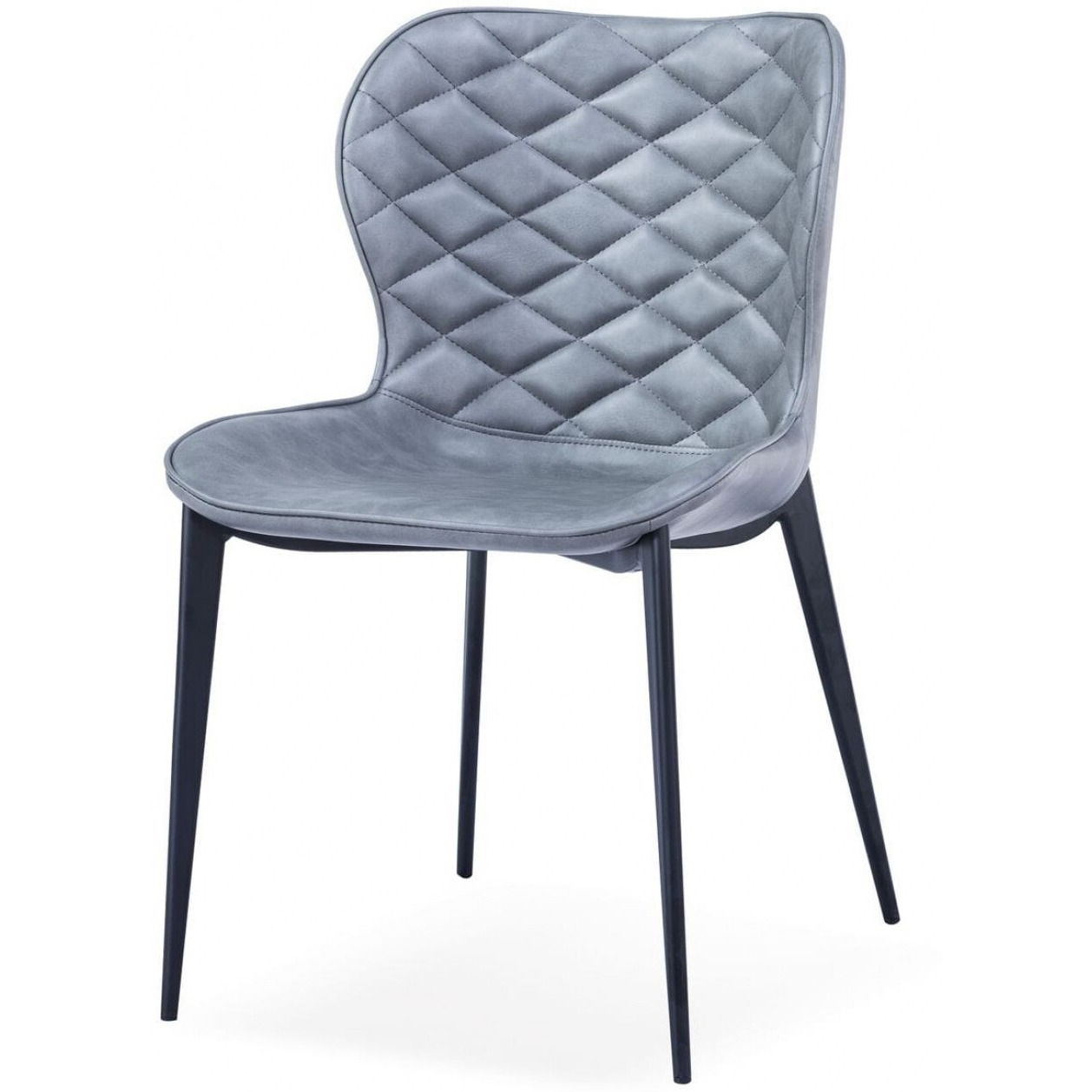 Set Of Two Gray Black Modern Dining Chairs