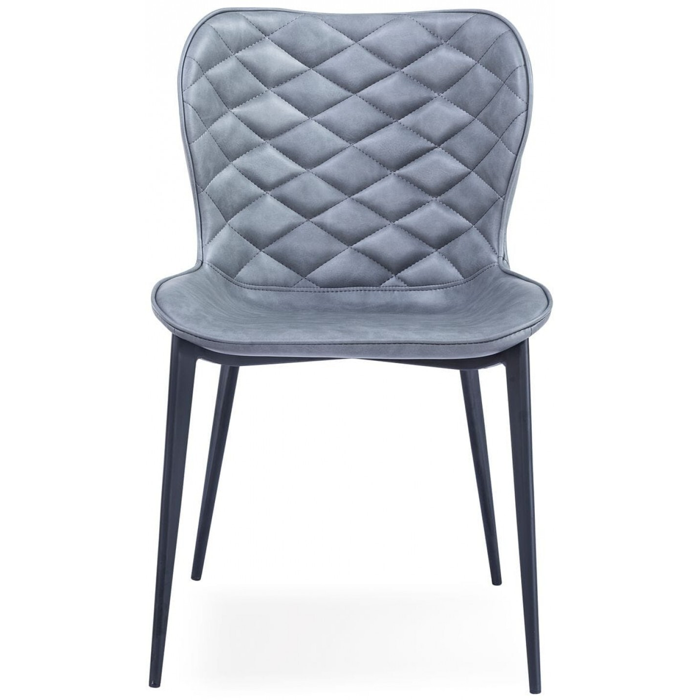 Set Of Two Gray Black Modern Dining Chairs