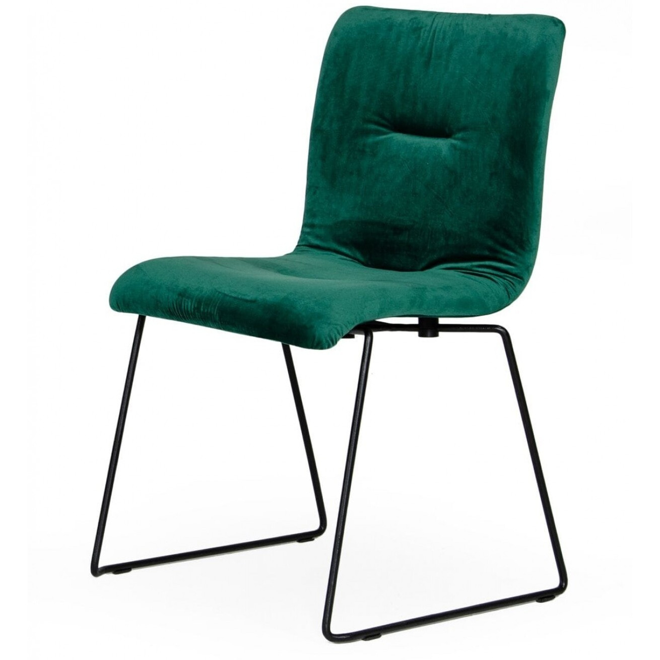 Set Of Two Emerald Green Velvet Dining Chairs