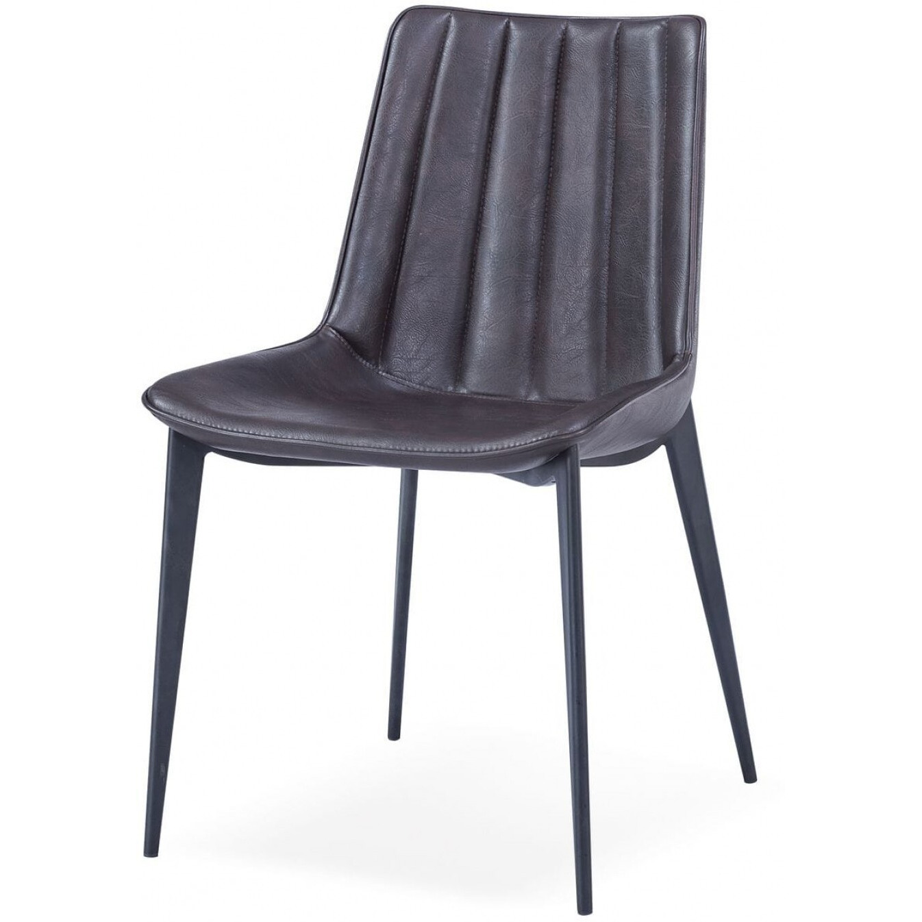 Set Of Two Brown Black Modern Dining Chairs