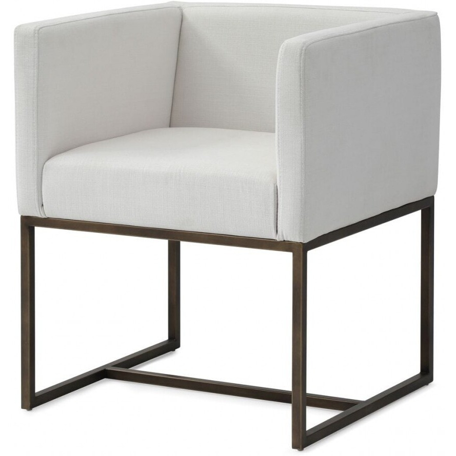 White Antique Velvet Brass Dining Chair