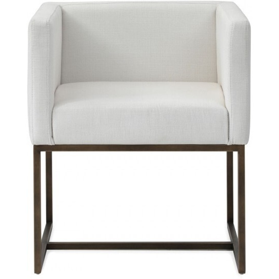 White Antique Velvet Brass Dining Chair