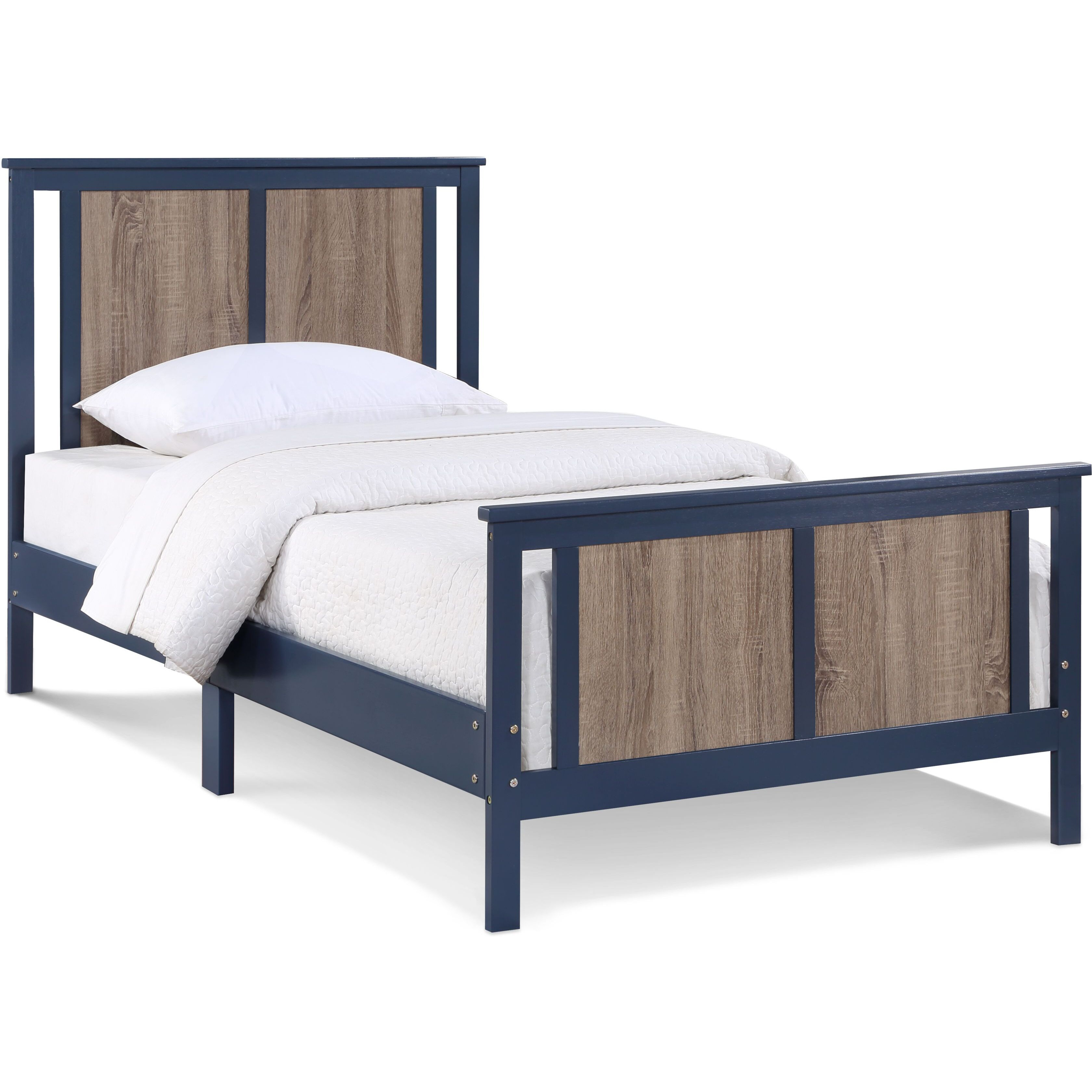 Connelly Twin Bed Midnight Bluevintage Walnut(D0102H7Ciy2)