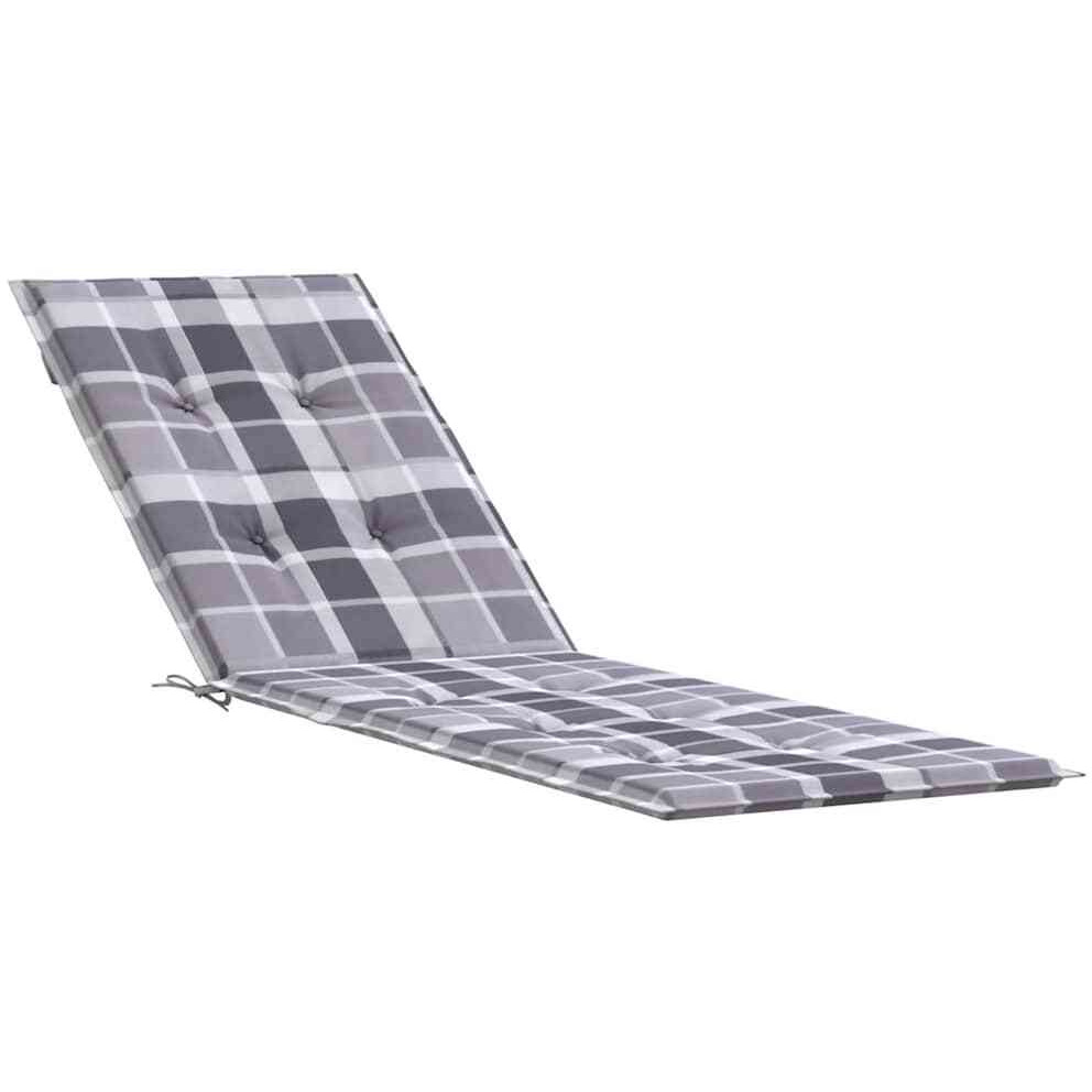 Vidaxl Deck Chair Cushion Gray Check Pattern (29.5""+41.3"")X19.7"&quotX1.2""