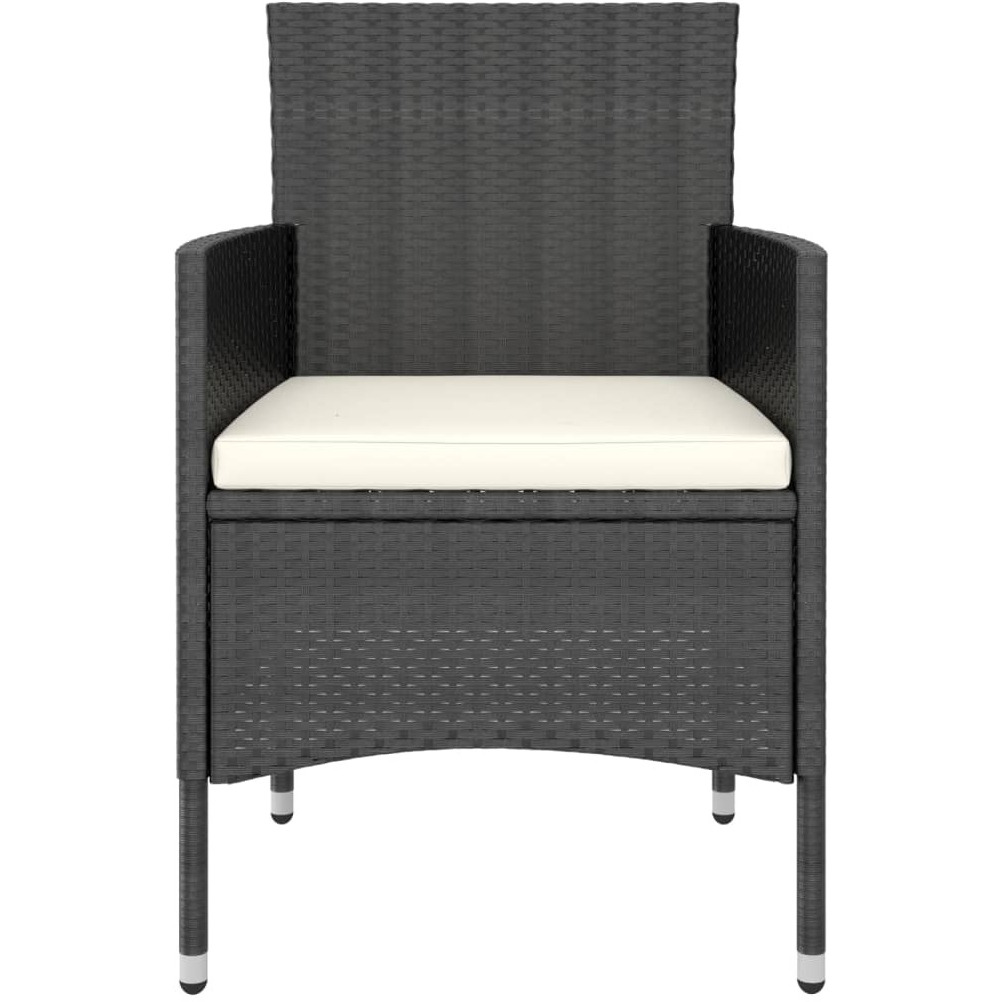 Vidaxl 5 Piece Garden Bistro Set Poly Rattan & Solid Acacia Wood Black