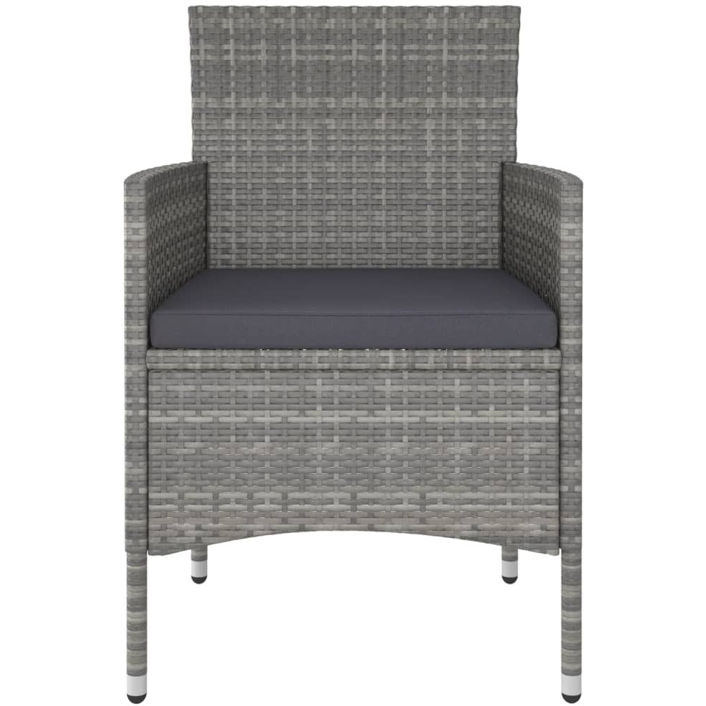 Vidaxl 5 Piece Garden Bistro Set Poly Rattan And Tempered Glass Grey