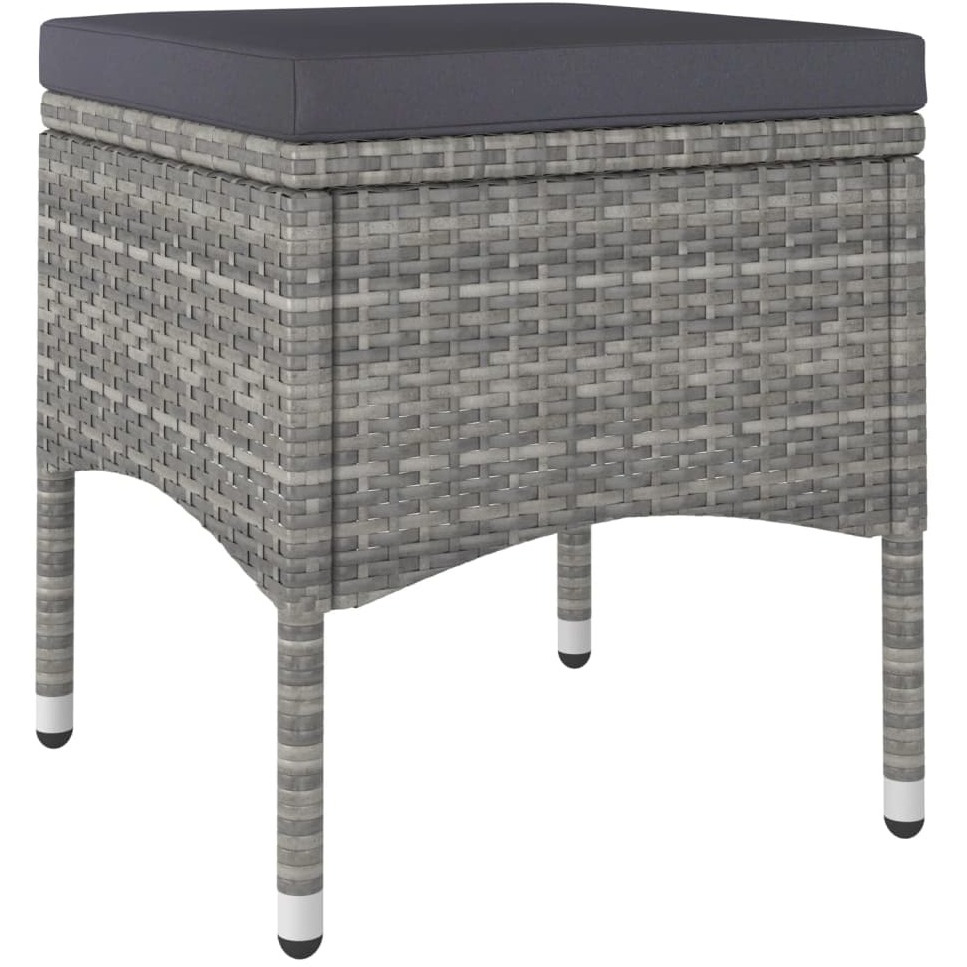 Vidaxl 5 Piece Garden Bistro Set Poly Rattan And Tempered Glass Grey