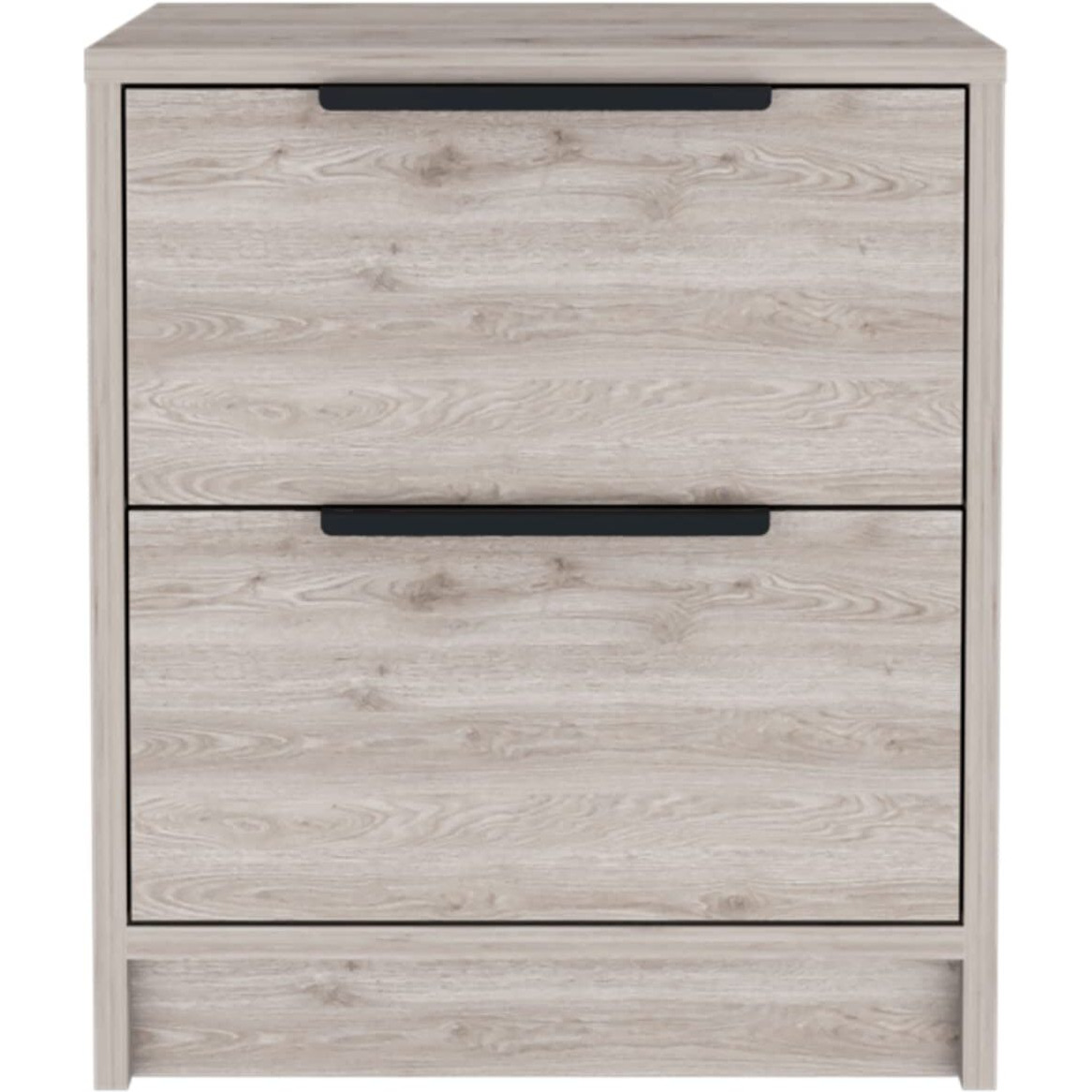 Depot E-Shop Egeo Night Stand  Two Drawers  Countertop  Light Grey  For Bedroom
