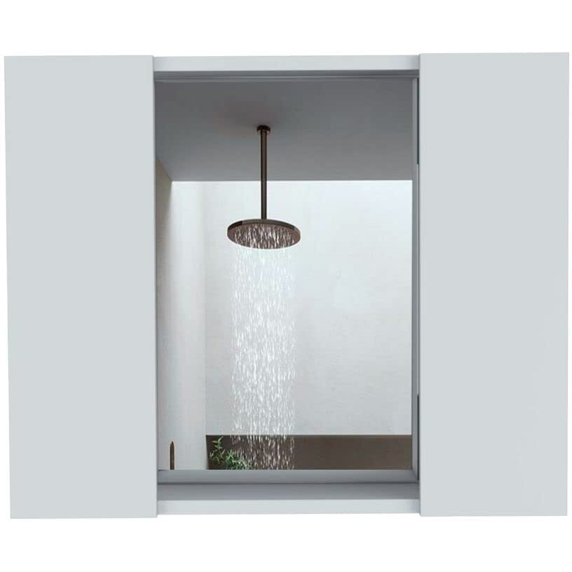 Depot E-Shop Kazan Medicine Cabinet  Mirror  One-Door Cabinet  Two External Shelves  Three Internal Shelves-White  For Bathroom