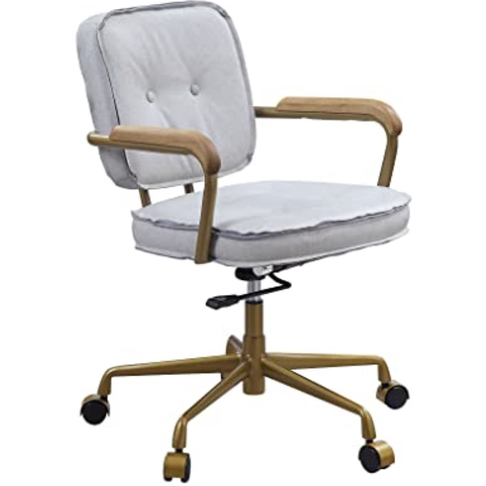 Siecross Office Chair  Vintage White Top Grain Leather (93172)