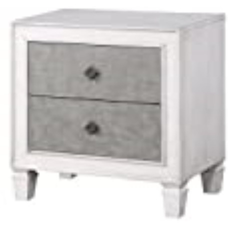 Acme Katia Nightstand  Rustic Gray & White Finish