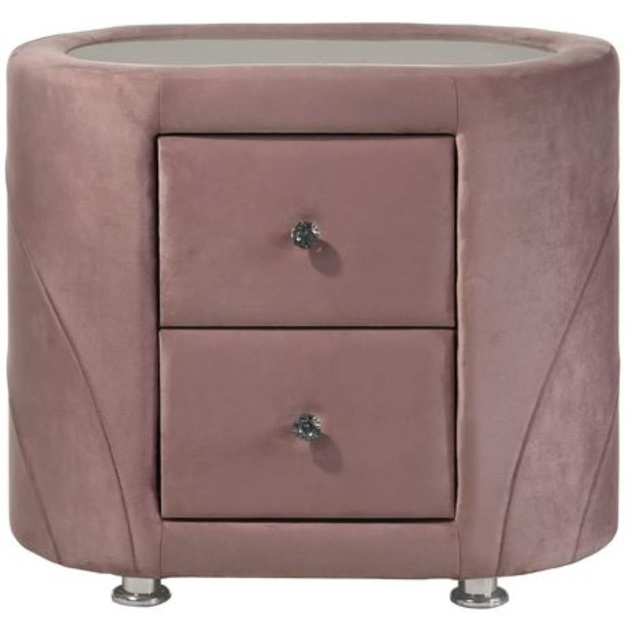 Salonia Pink Velvet Nightstand