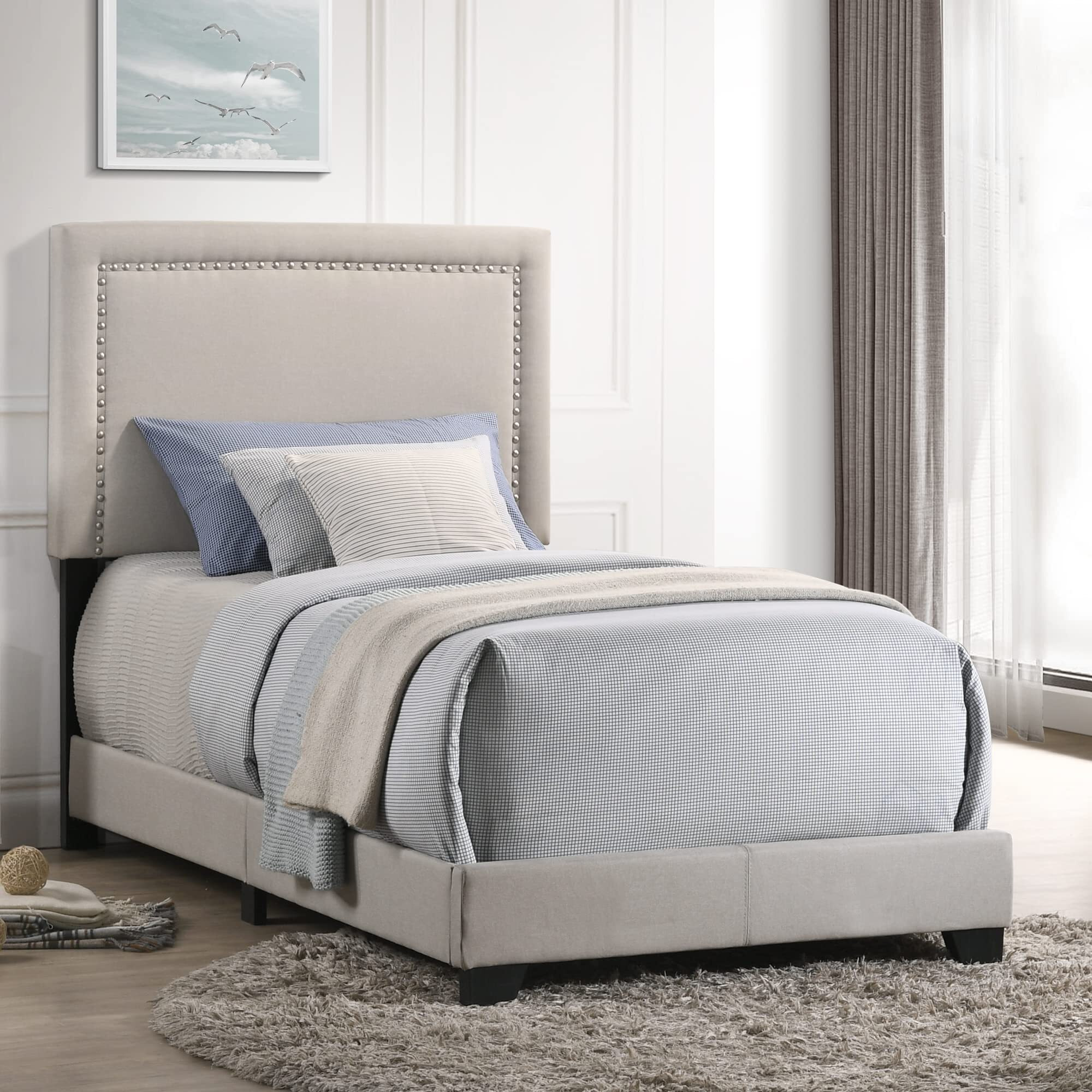 Zion Twin Uph Bed In Zion Fog Fabric