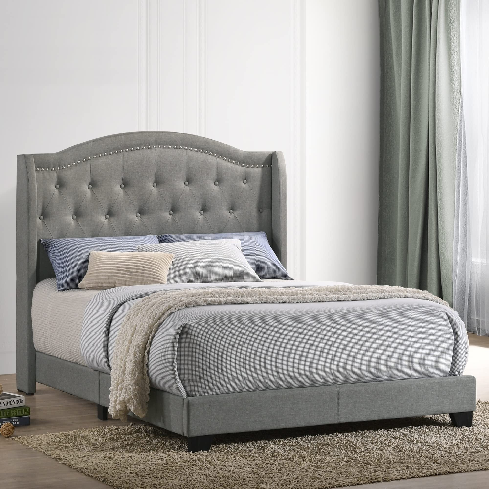 Rhyan Full Uph Bed In Rhyan Smoke Fabric