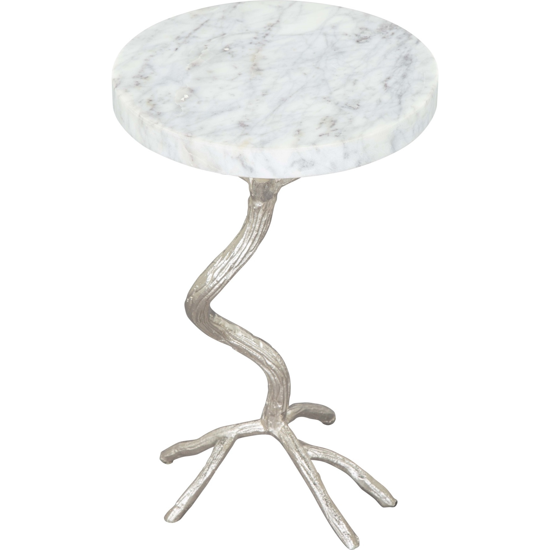 Joel Side Table White And Silver
