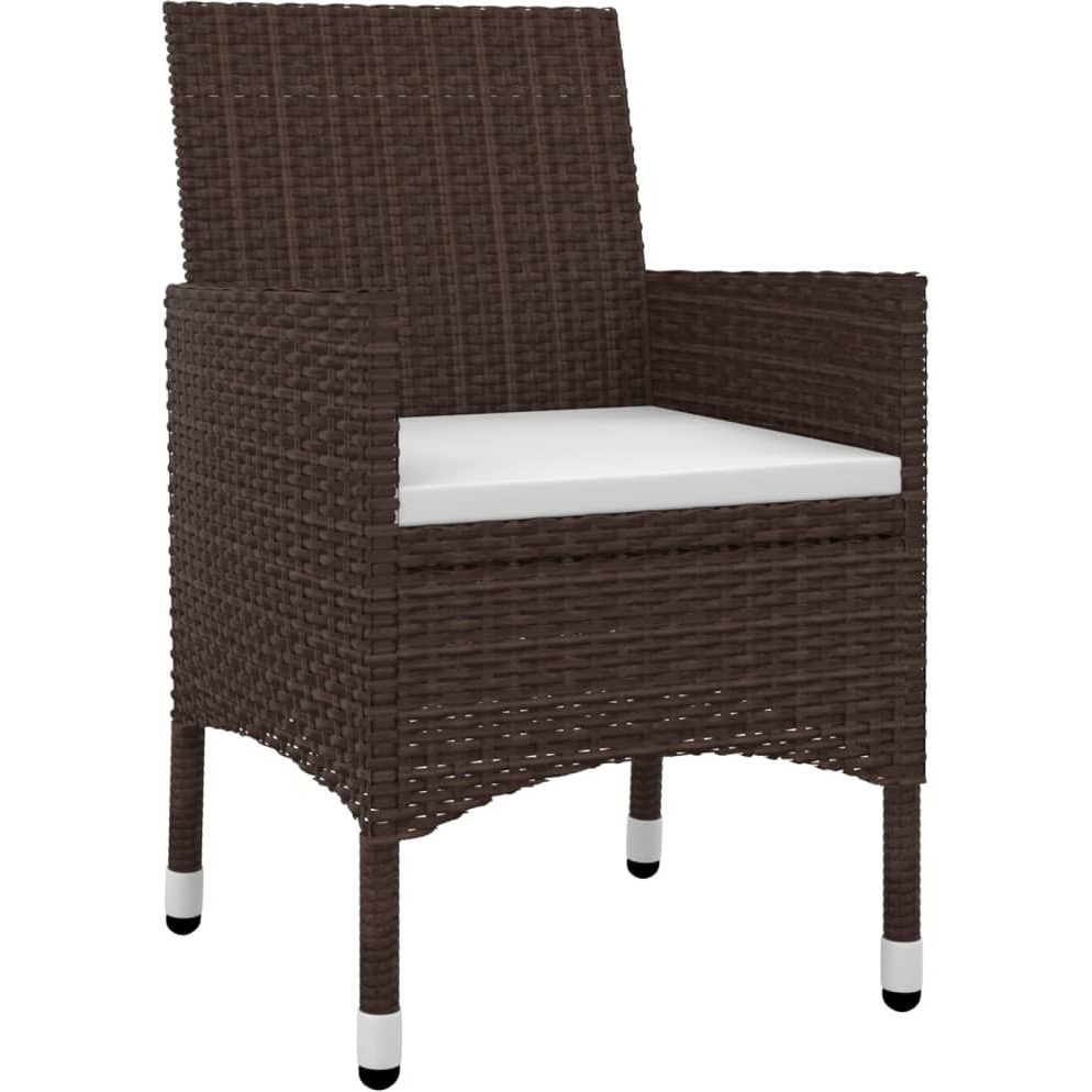 Vidaxl 5 Piece Patio Dining Set With Cushions Poly Rattan And Glass