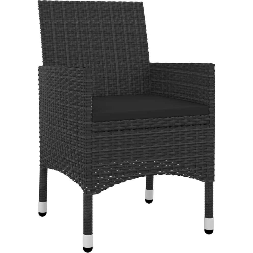 Vidaxl 5 Piece Patio Dining Set With Cushions Poly Rattan And Glass