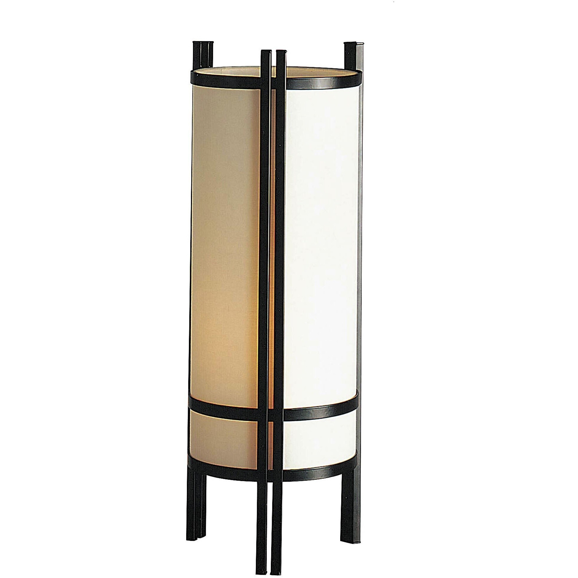 24"" Brown Metal Bedside Table Lamp With Off-White Shade