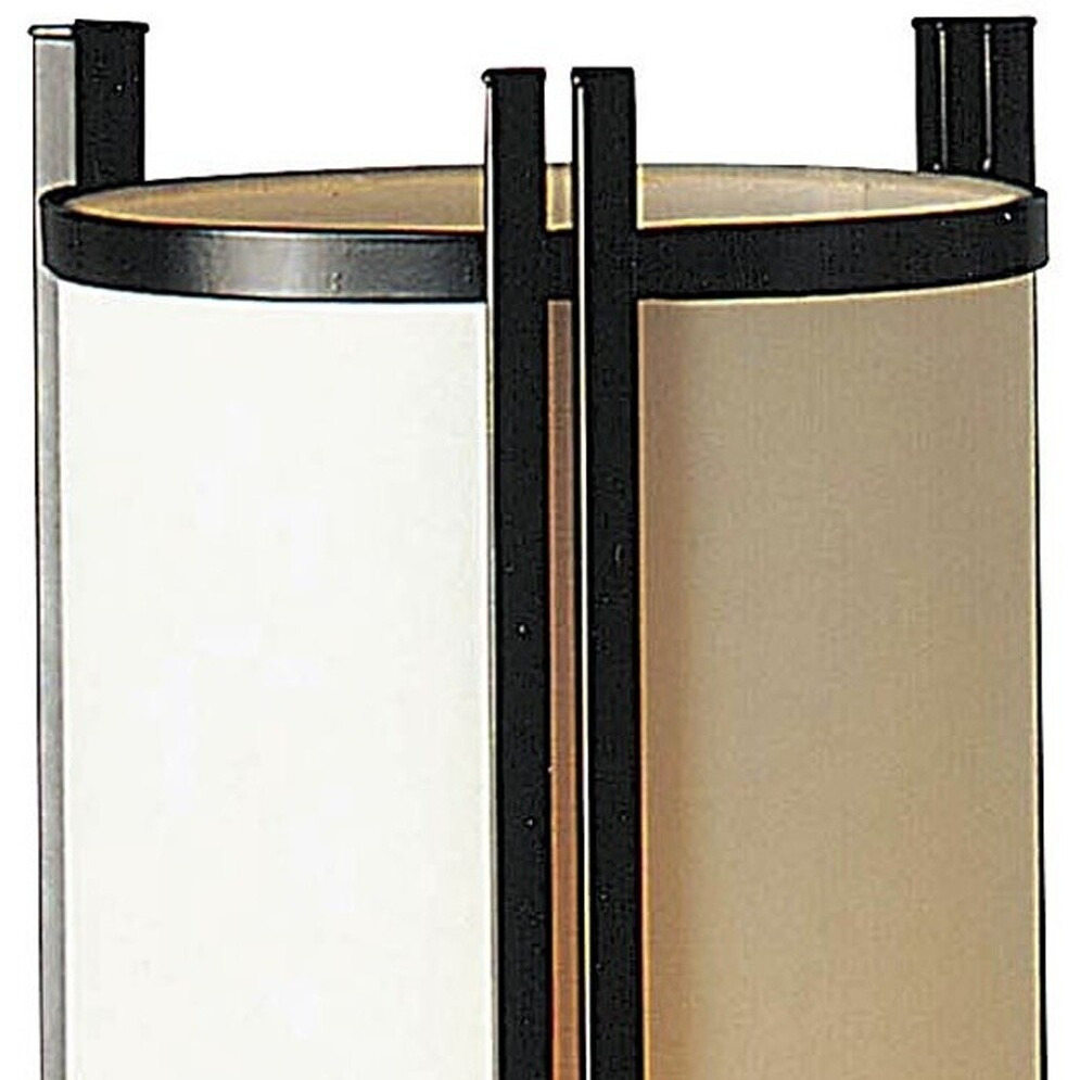 24"" Brown Metal Bedside Table Lamp With Off-White Shade