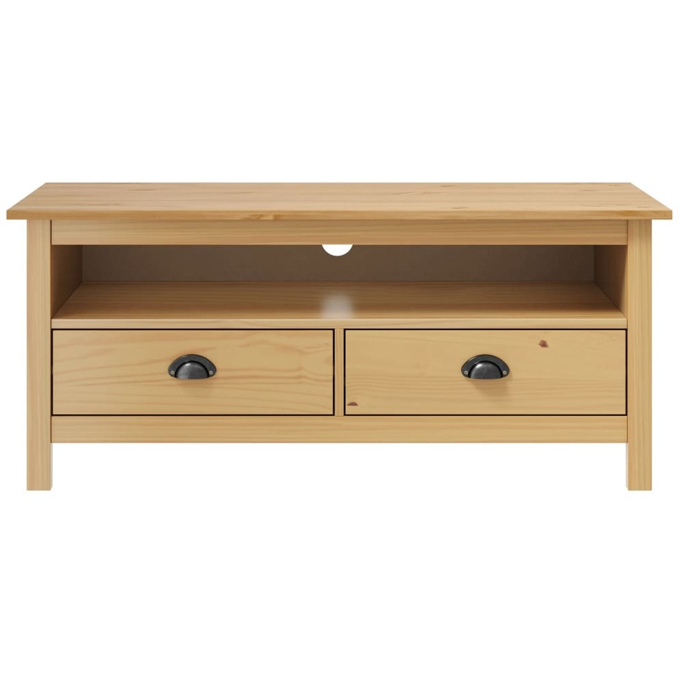 Vidaxl Tv Stand Hill Honey Brown 43.3"&quotX15.7"&quotX18.5"" Solid Pine Wood