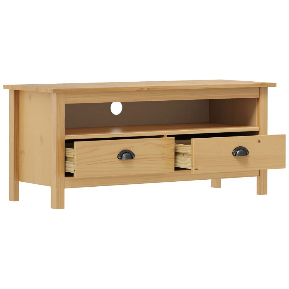 Vidaxl Tv Stand Hill Honey Brown 43.3"&quotX15.7"&quotX18.5"" Solid Pine Wood