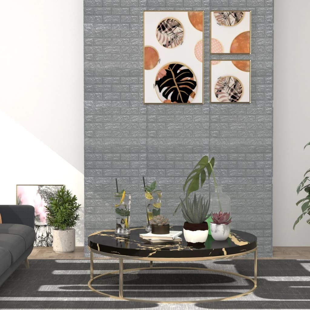 Vidaxl 3D Wallpaper Bricks Self-Adhesive 40 Pcs Anthracite