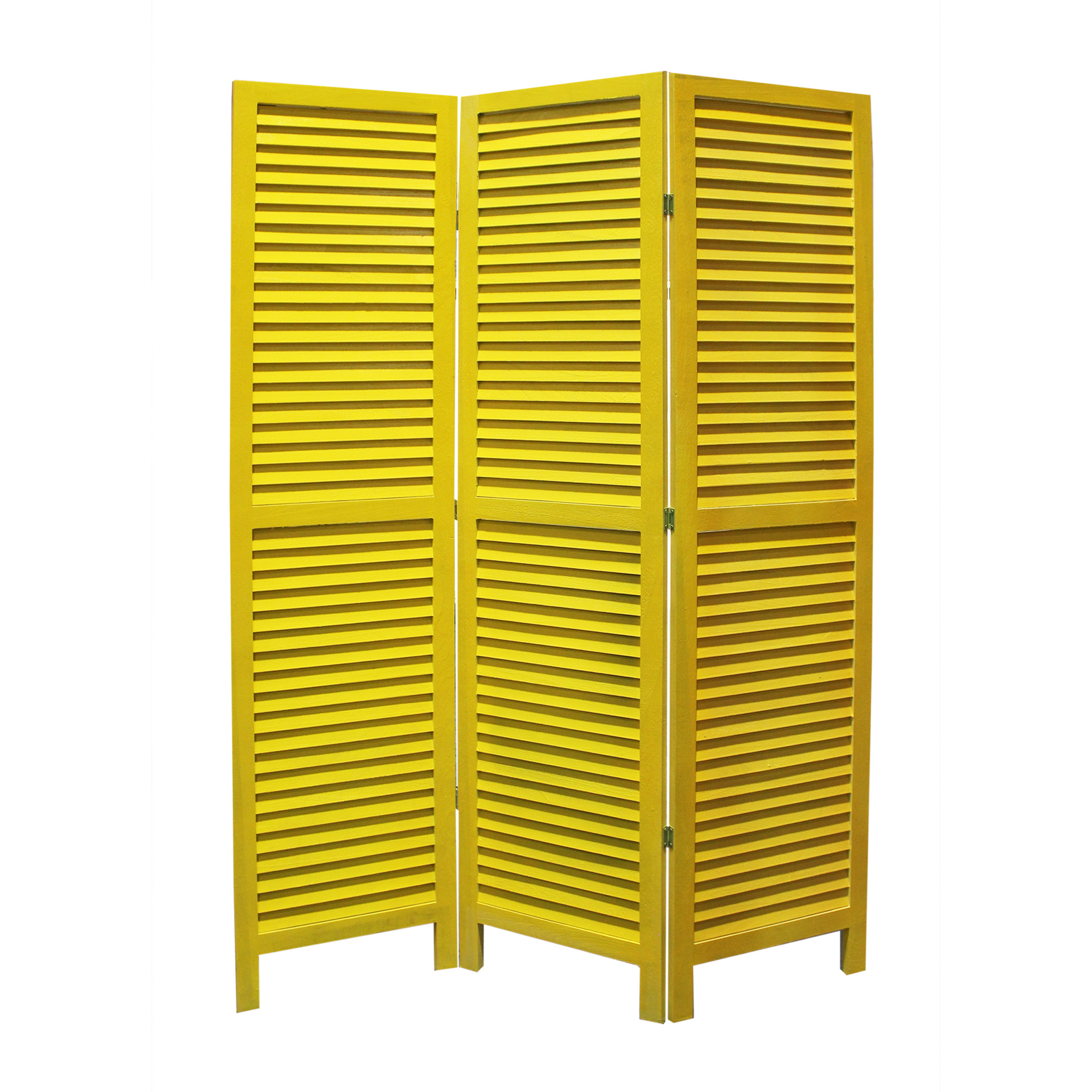 1 X 48 X 67 Yellow Wood Shutter - Screen