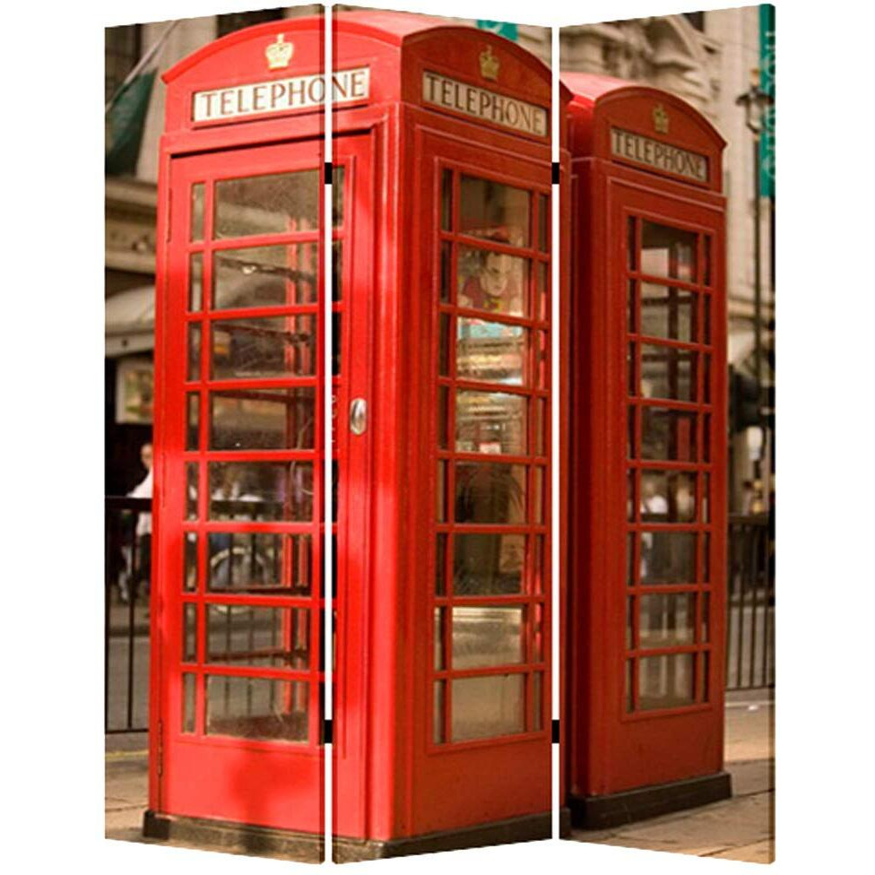 Homeroots 1"" X 48"" X 72"" Multi Color Wood Canvas London Screen Room Divider