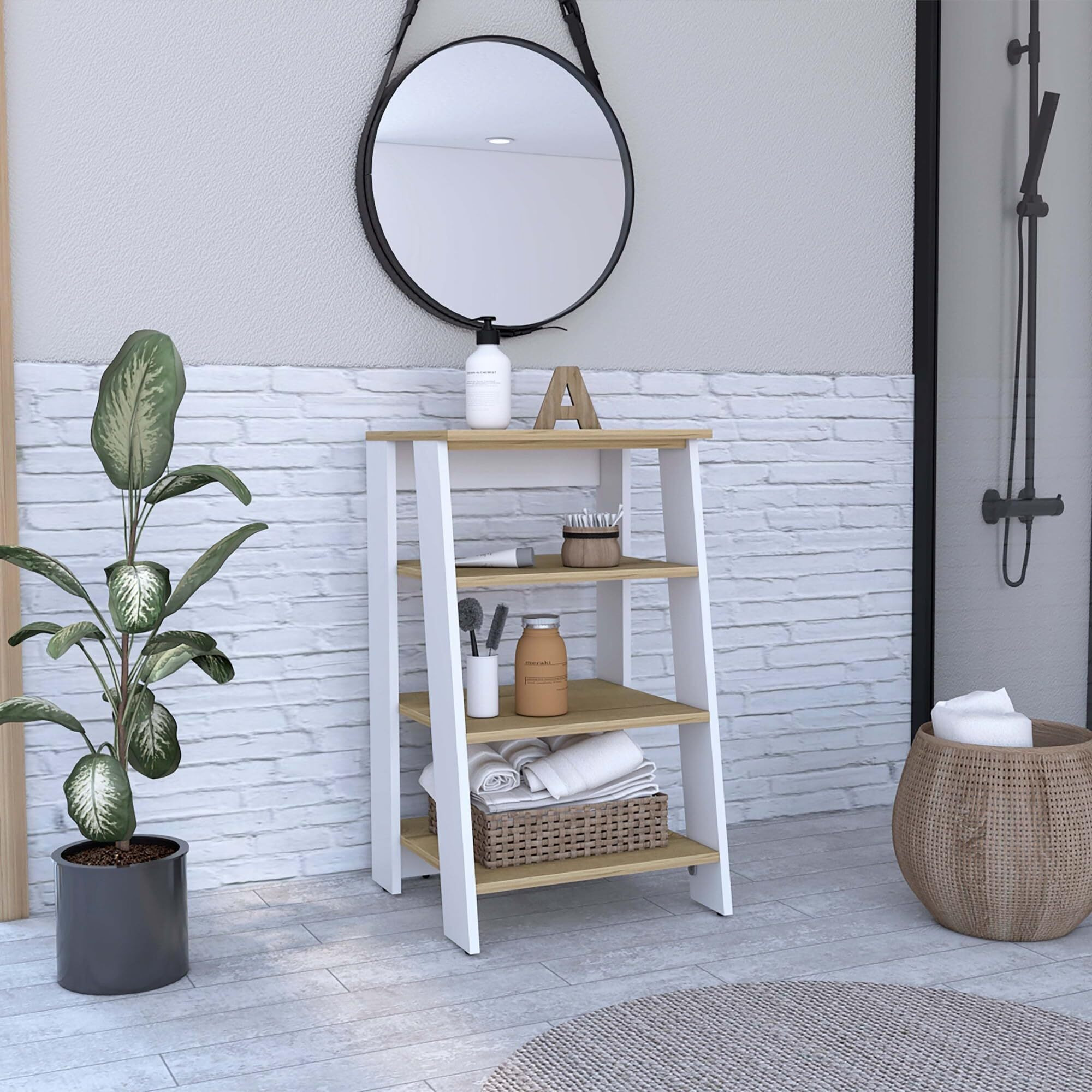 Phoenix Linen Cabinet Four Shelves(D0102H2Rlbu)