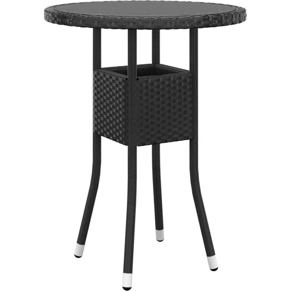 Vidaxl 3 Piece Patio Dining Set Poly Rattan Black
